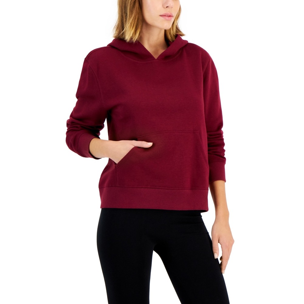 ID Ideology Women's Solid Sweatshirt Hoodie, Regular & Petites - Malbec Size PP